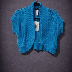 Signature by Robbie Bee Vibrant Blue Knit Shrug